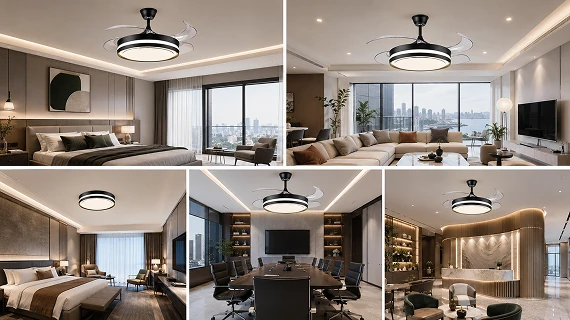 42 Inch Ceiling Fan LED lighting solution installed in global hotel apartment villa and commercial projects