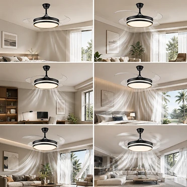 42 Inch Ceiling Fan LED with six speed airflow control for different room sizes and seasons
