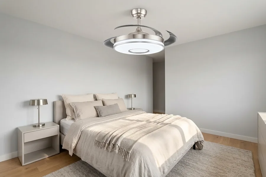 52 inch ceiling fan in a medium size master bedroom