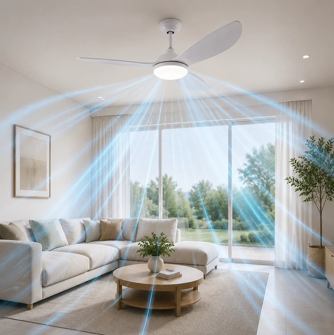 56 inch indoor ceiling fan providing wide airflow coverage for large living rooms and spacious interiors