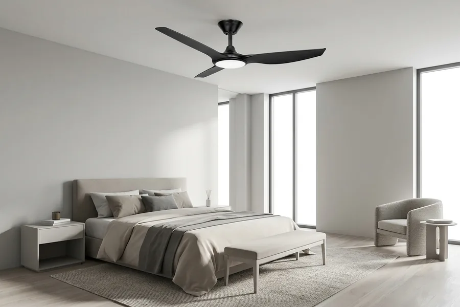 56 inch ceiling fan providing better coverage in a large bedroom