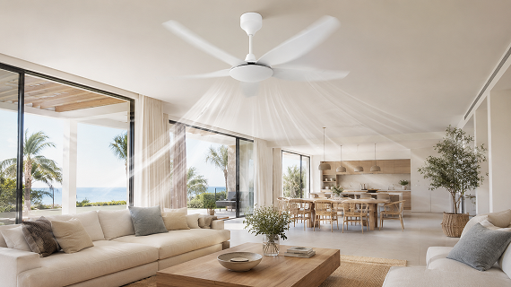 56 inch ceiling fan without light delivering broad airflow coverage in a spacious wholesale project interio