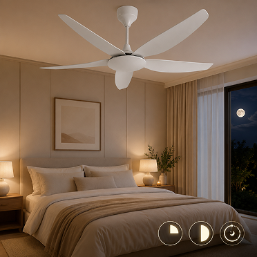 56 inch ceiling fan without light with timer control for comfortable and energy-saving nighttime use
