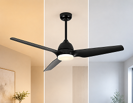 Retractable blade fan light in a modern bedroom as a related product to 56-Inch Walnut Drop Ceiling Fan with LED Light