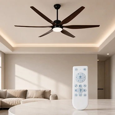 66 inch wood blade big ceiling fan light system designed for large coverage airflow providing efficient ventilation for villas halls and commercial open spaces