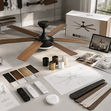 66 inch wood blade big ceiling fan light system featuring reversible airflow mode for summer cooling and winter air circulation in residential and commercial interiors