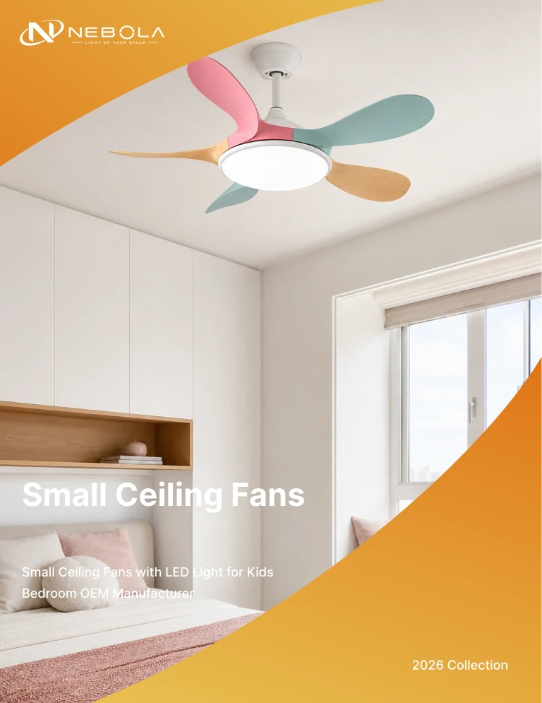 Small Ceiling Fans with LED Light for Kids Bedroom OEM