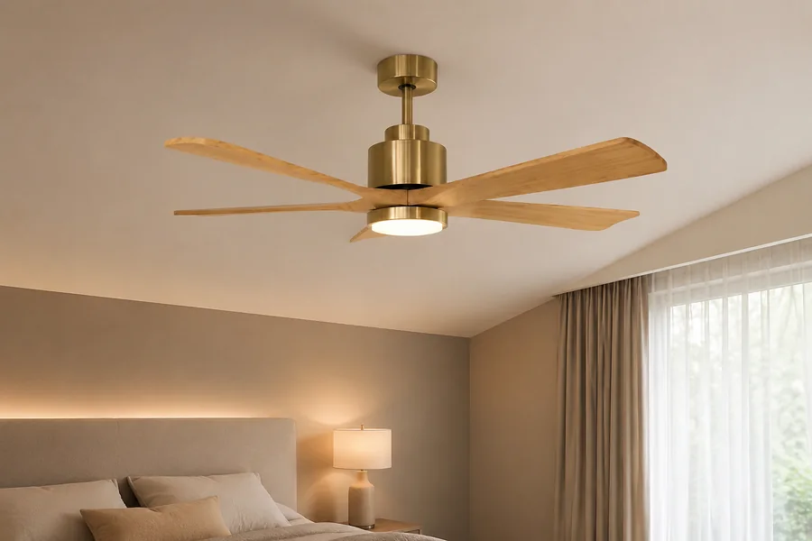 Angled ceiling adapter helping a ceiling fan hang level