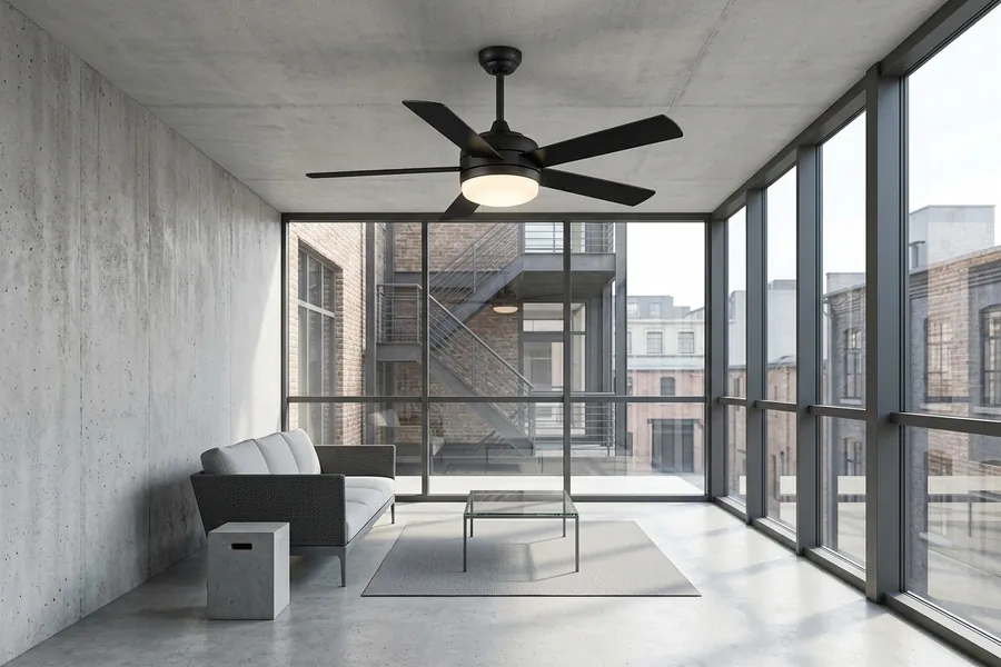 Best rooms for downrod ceiling fans including living rooms and patios