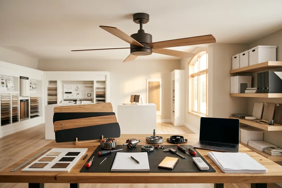 Blade material and fan efficiency with motor and blade matching