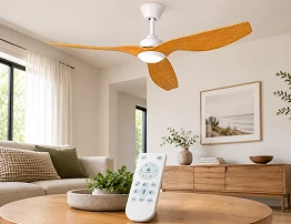 Caged safety ceiling fan with light designed for industrial interiors and commercial spaces