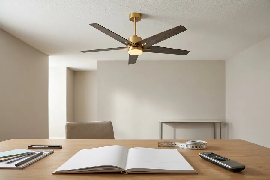 Ceiling fan airflow buying checklist with room measurement and fan planning