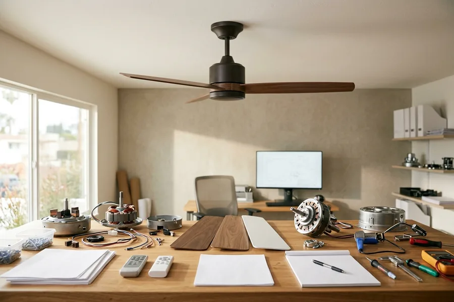 Ceiling fan blade count motor load and energy efficiency