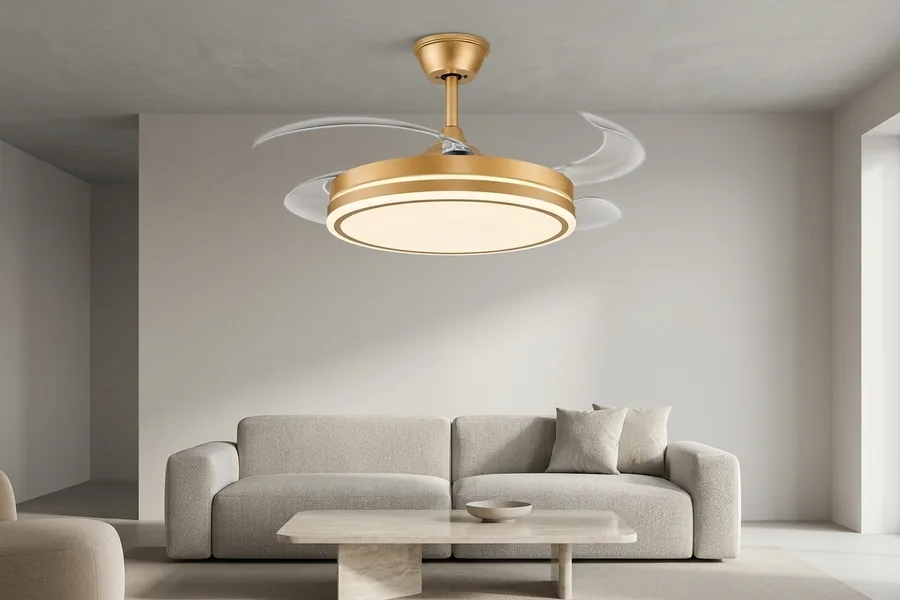 Energy efficient ceiling fan moving air with low power use