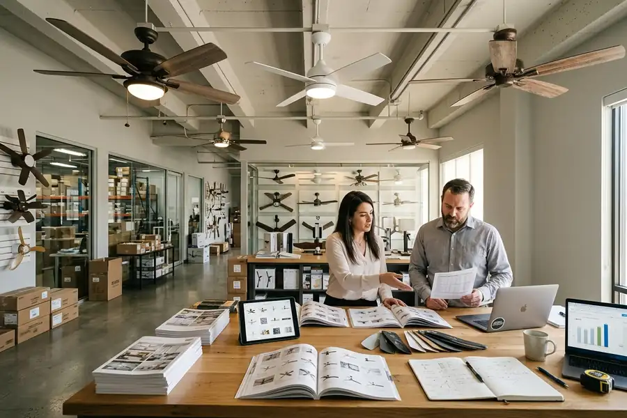 Ceiling fan importer planning a balanced product size range