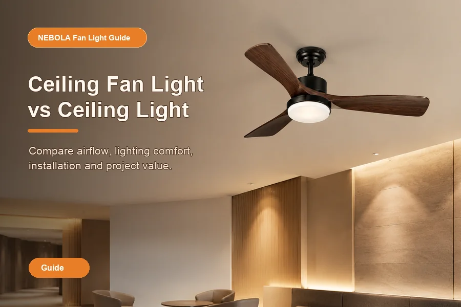 Ceiling fan light versus ceiling light comparison for commercial spaces