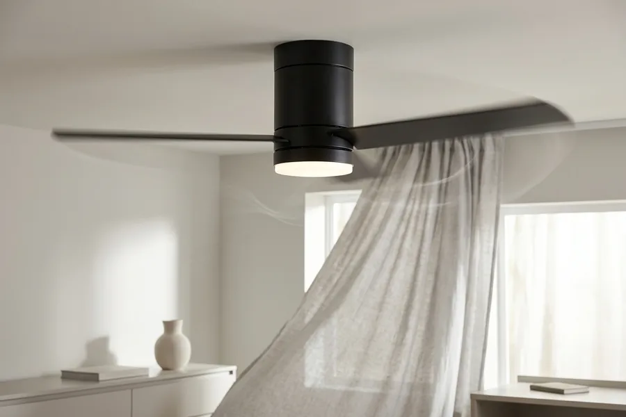 Ceiling fan motor power supporting stable airflow performance