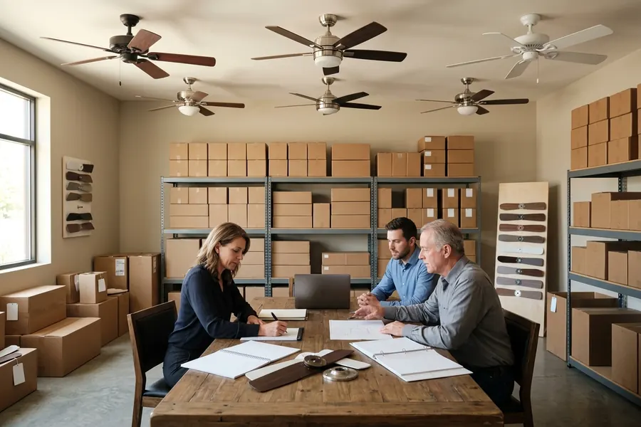 Ceiling fan size range planning for import and wholesale channels