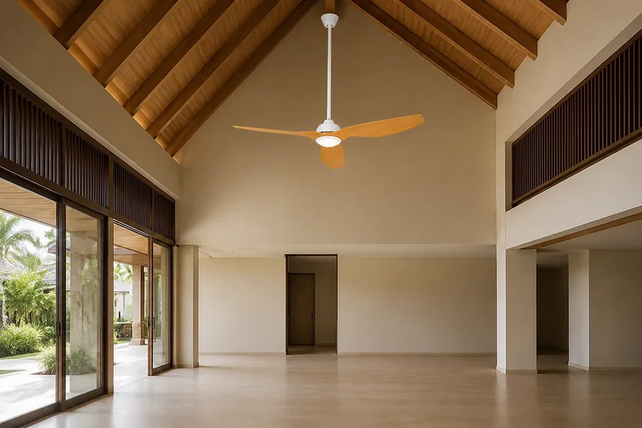 Ceiling height and blade height planning for downrod ceiling fan