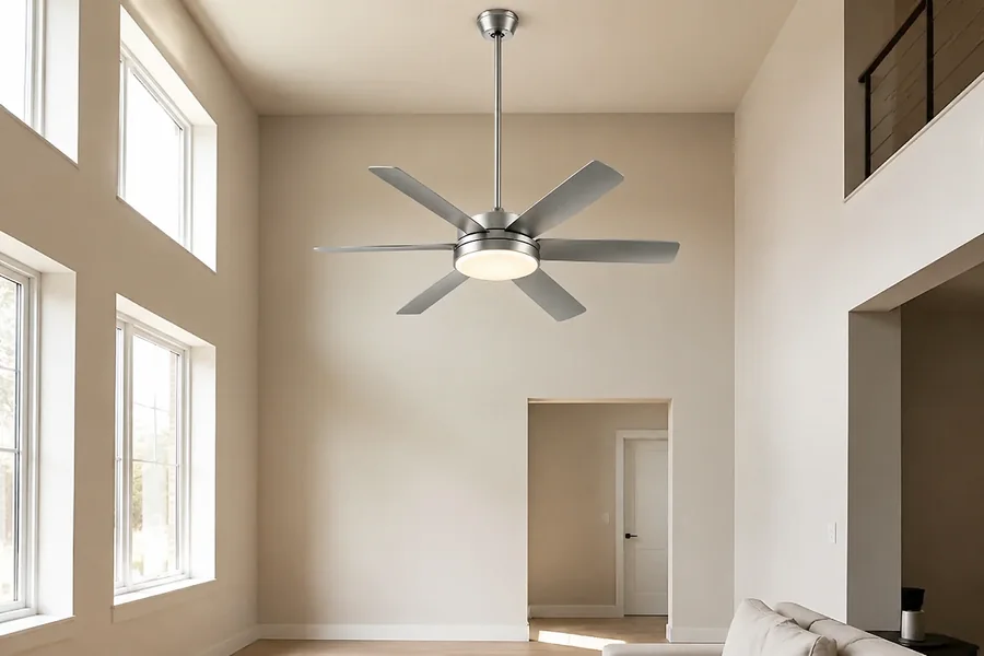 Ceiling height planning for large space ceiling fans