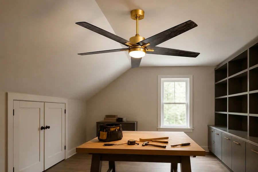 Checking ceiling angle before choosing a sloped ceiling fan