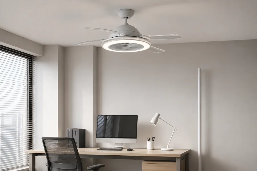 Choosing ceiling fan mount type by ceiling height in a home office