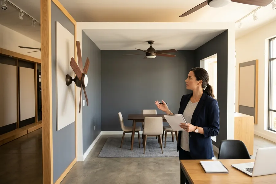 Choosing ceiling fan size by appearance instead of room fit