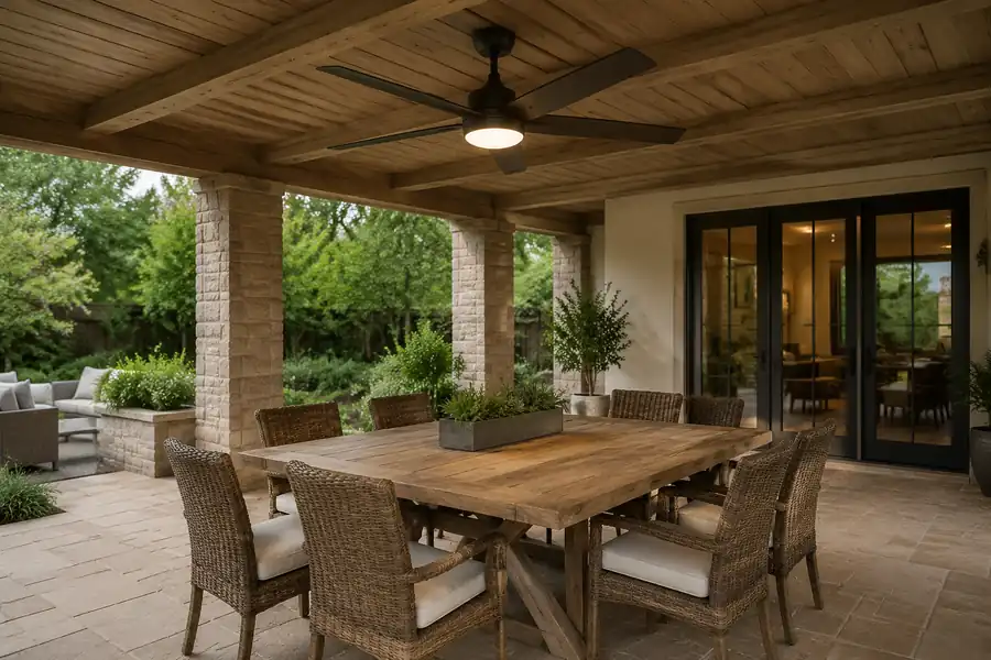 Common outdoor ceiling fan sizes for covered spaces