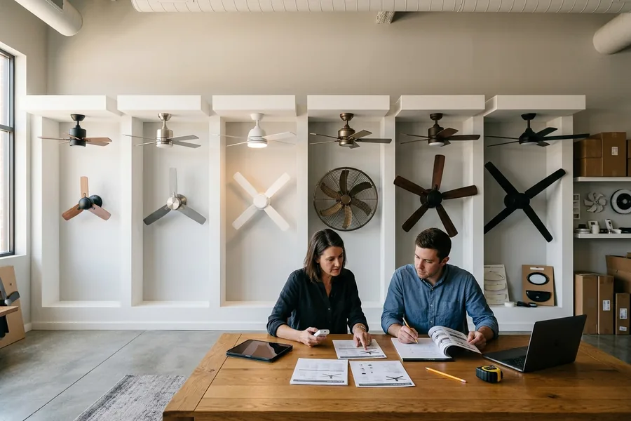 Core ceiling fan sizes for global market planning