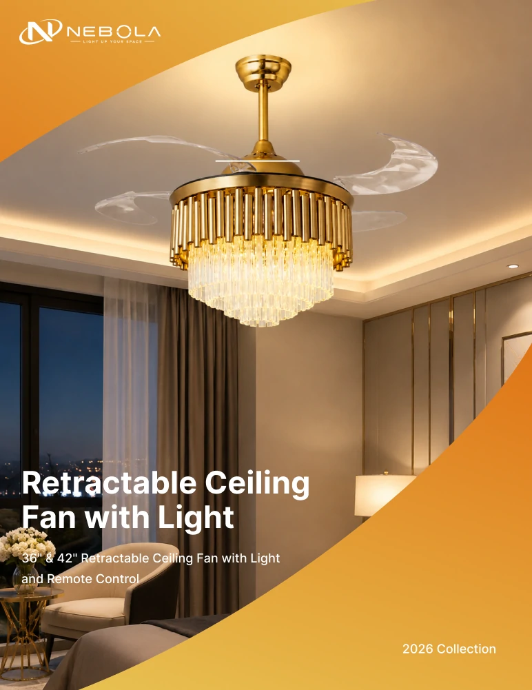 Crystal ceiling fan product catalog from a manufacturer for distributor and OEM purchasing