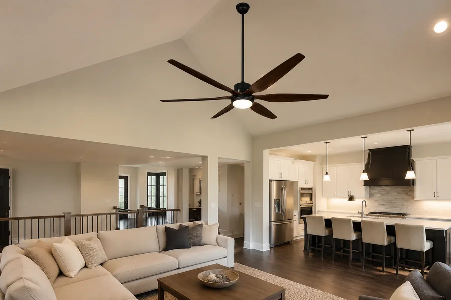 Downrod length planning for vaulted ceiling fan installation