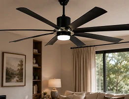 Flush mount bedroom ceiling fan with light designed for compact rooms and modern low ceiling interiors