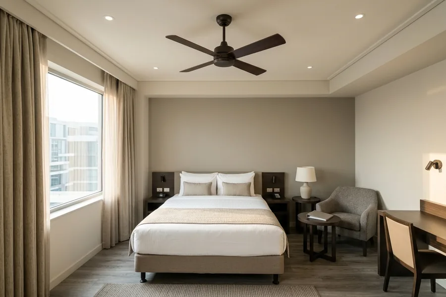 Hotel ceiling fan selection for guest comfort and project planning