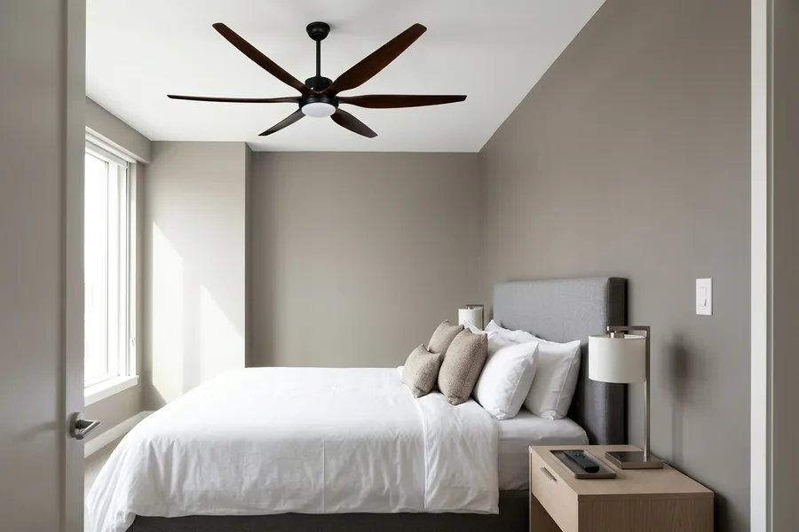 Hotel ceiling fan control options for guests and operators