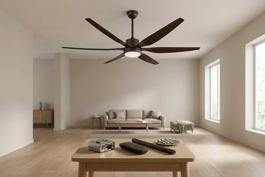 Large ceiling fan buying checklist with room measurement and installation planning