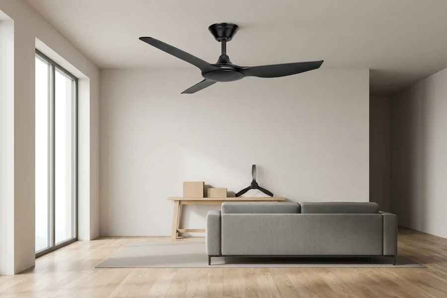 Large ceiling fan sizes compared for big rooms and open spaces