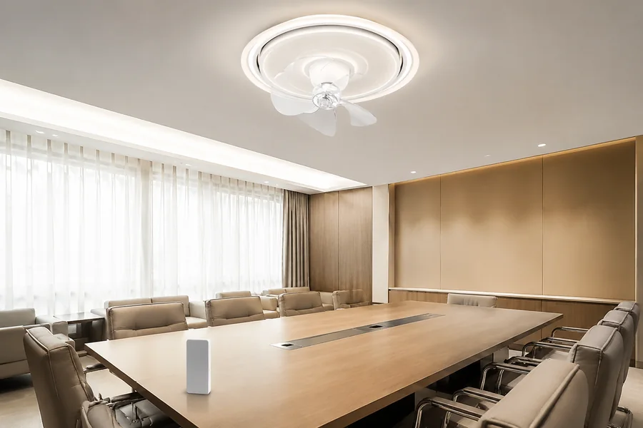 Ceiling fan control planning for large commercial zones
