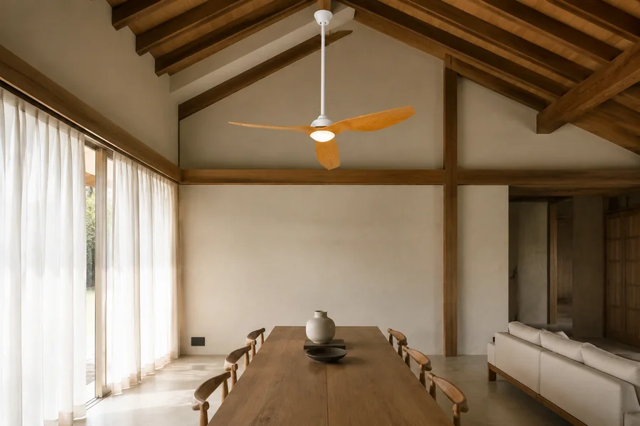 Large ceiling fan installation clearance in a project room