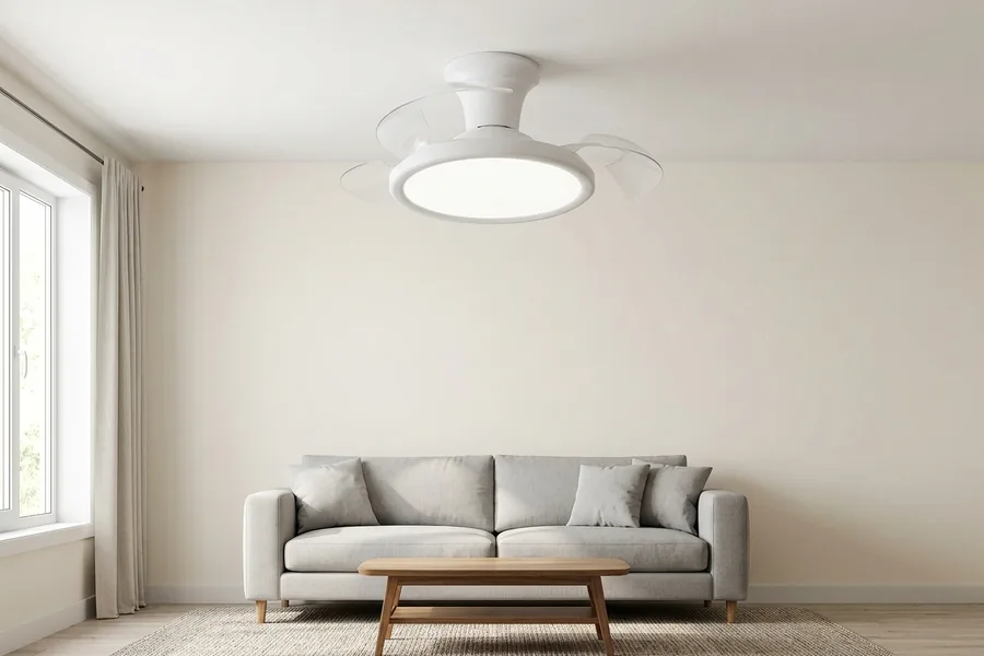 Ceiling fan blade height and clearance in a living room