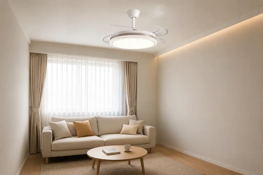 Matching flush mount ceiling fan size and airflow to room area