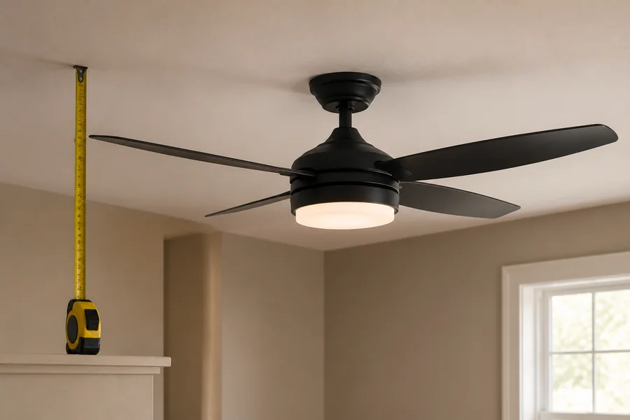 Measuring low ceiling clearance before choosing a fan