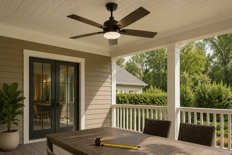 Measuring outdoor ceiling height and fan clearance