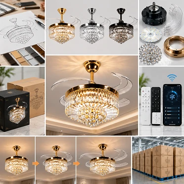 OEM ODM custom crystal chandelier ceiling fan solutions for global brands and private label projects