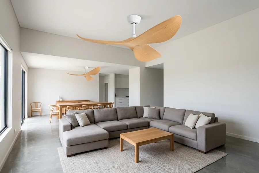 Open space fan planning with one large fan or two smaller fans