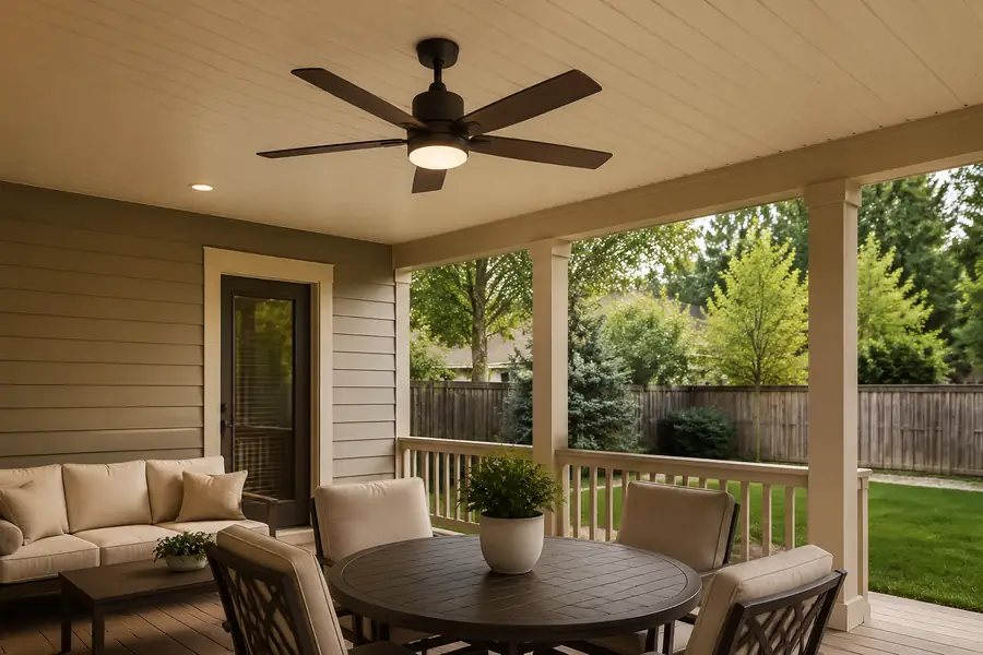 Outdoor ceiling fan buying mistakes with roof height and exposure
