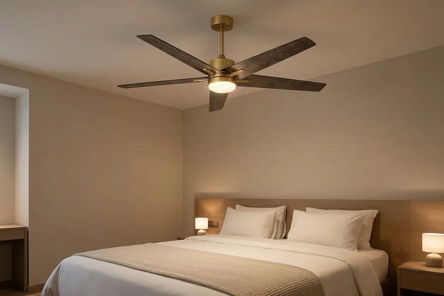 Quiet hotel ceiling fan light for sleep comfort