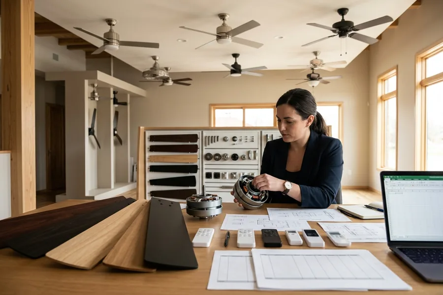 Reading ceiling fan size trends with airflow and motor quality
