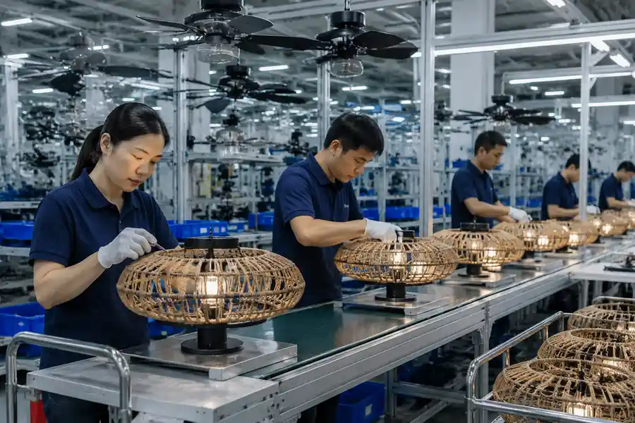 Reliable bedroom ceiling fan manufacturer with quality production process