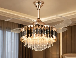 Retractable ceiling fan light solution with hidden blades and LED lighting for modern residential spaces