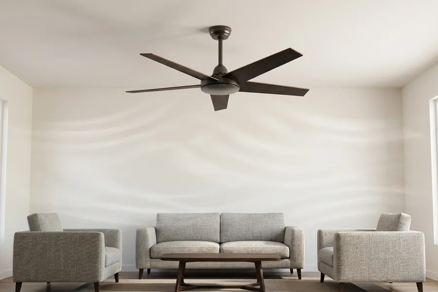 Ceiling fan air circulation coverage in a medium size room